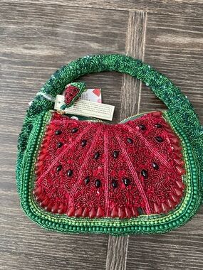 NWT Beaded Watermelon Purse Bag